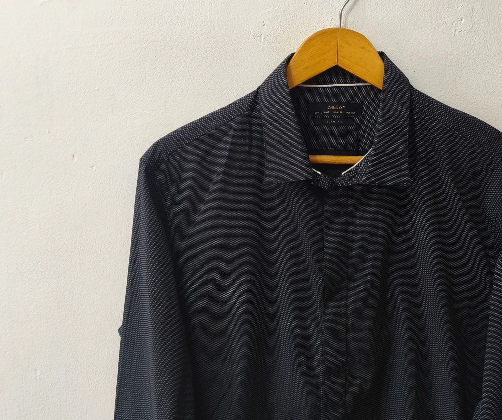 Zwarte slim fit Celio herenshirt Maat L – photo 5